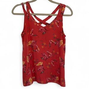 Pink Rose Red Floral Tank Top